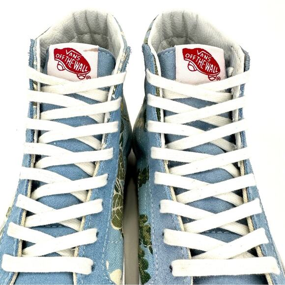 Men Sz 5.5 Vans Sk8hi Slim Lace High Sneaker Skateboard Van Doren Blue/Tropical - Picture 16 of 16